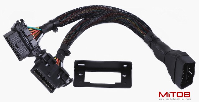 20AWG Thick Universal OBDii  Split Y Cable 1 Male to Dual Female Cable for Code Reader & GPS