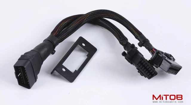 20AWG Thick Universal OBDii  Split Y Cable 1 Male to Dual Female Cable for Code Reader & GPS