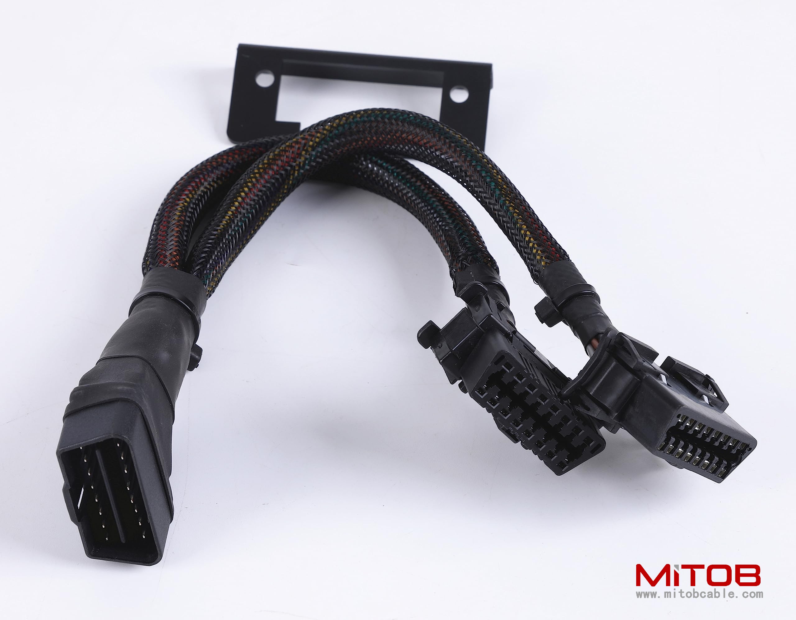 20AWG Thick Universal OBDii  Split Y Cable 1 Male to Dual Female Cable for Code Reader & GPS