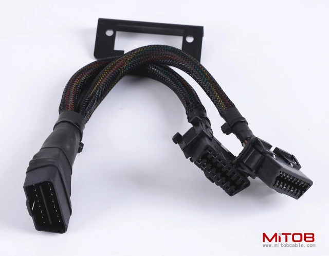 20AWG Thick Universal OBDii  Split Y Cable 1 Male to Dual Female Cable for Code Reader & GPS