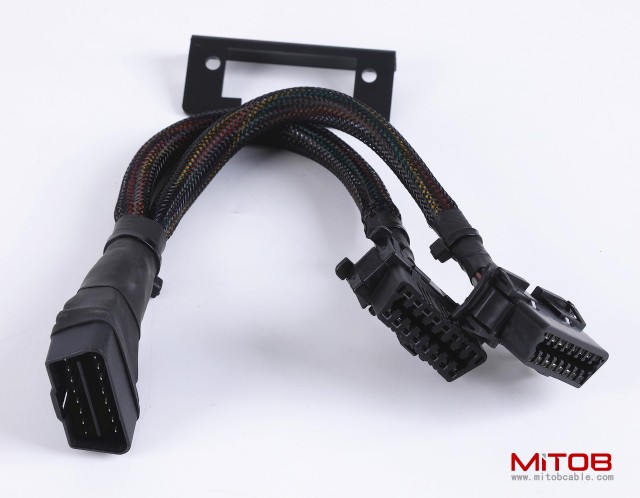 20AWG Thick Universal OBDii  Split Y Cable 1 Male to Dual Female Cable for Code Reader & GPS