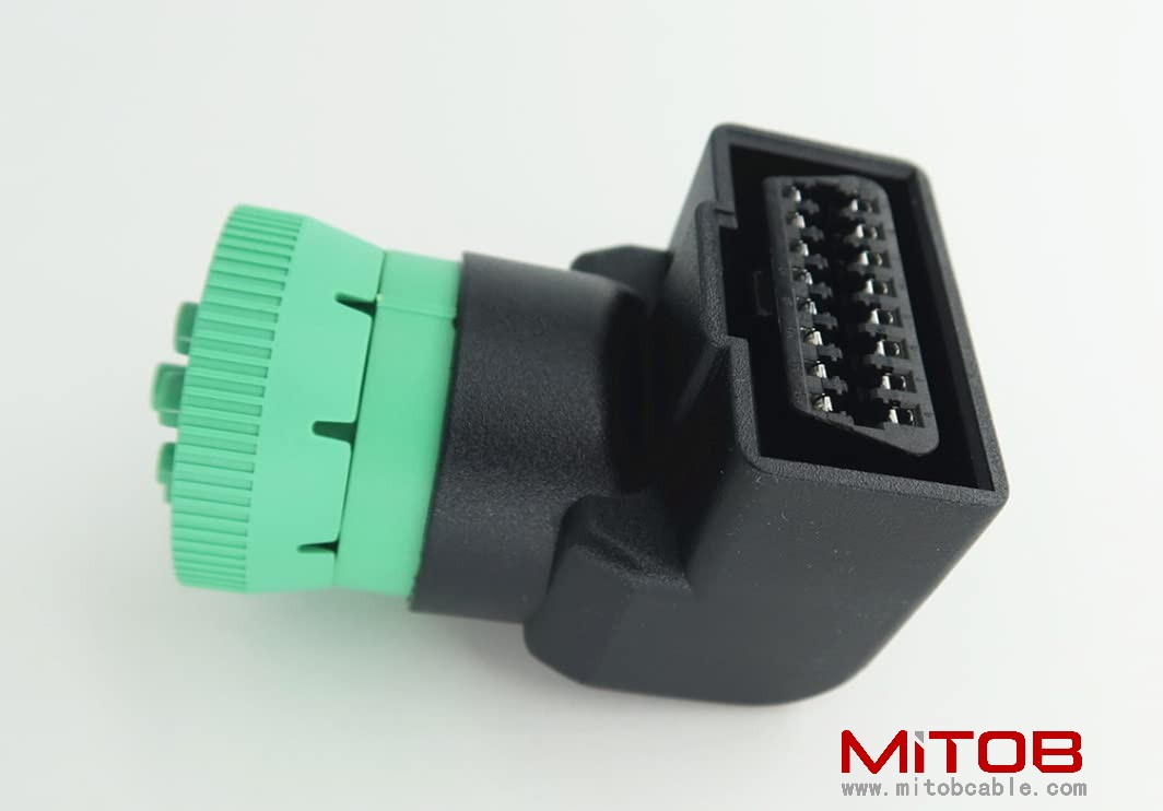 Right Angle J1939 Male to OBD2 Female Adapter