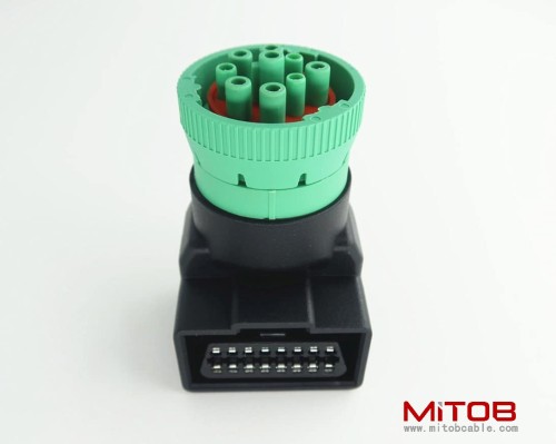 Right Angle J1939 Male to OBD2 Female Adapter