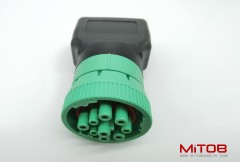Type 2 Green 9pin J1939 to OBD2 16pin J1962 Female Adapter
