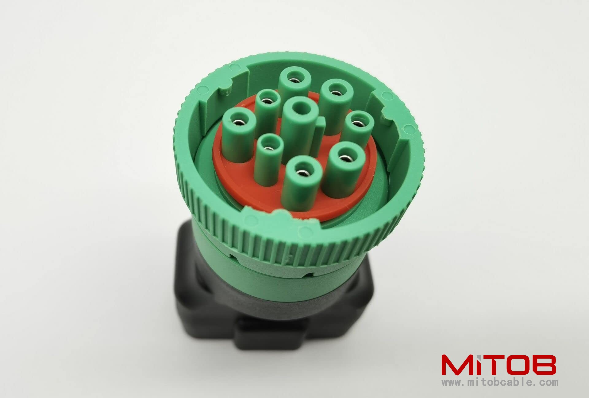 Type 2 Green 9pin J1939 to OBD2 16pin J1962 Female Adapter