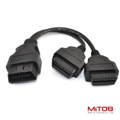 30cm/12 OBD2 OBD II Splitter Extension Y J1962 16 Pin Cable Male to Dual Female Cord Adapter