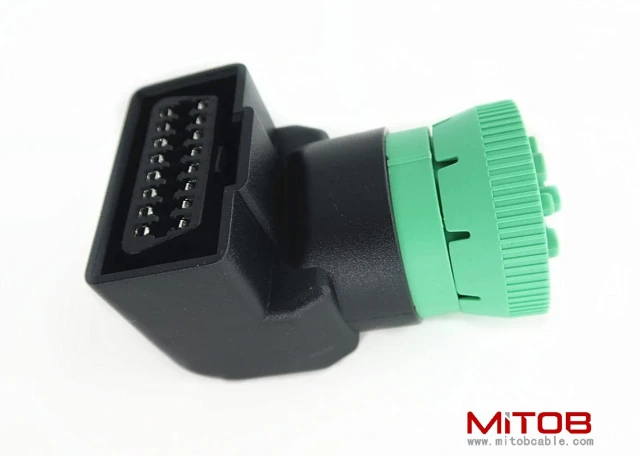Right Angle J1939 Male to OBD2 Female Adapter