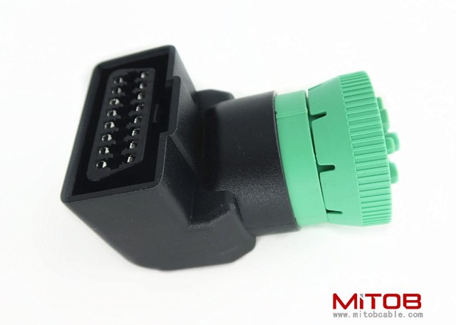 Right Angle J1939 Male to OBD2 Female Adapter