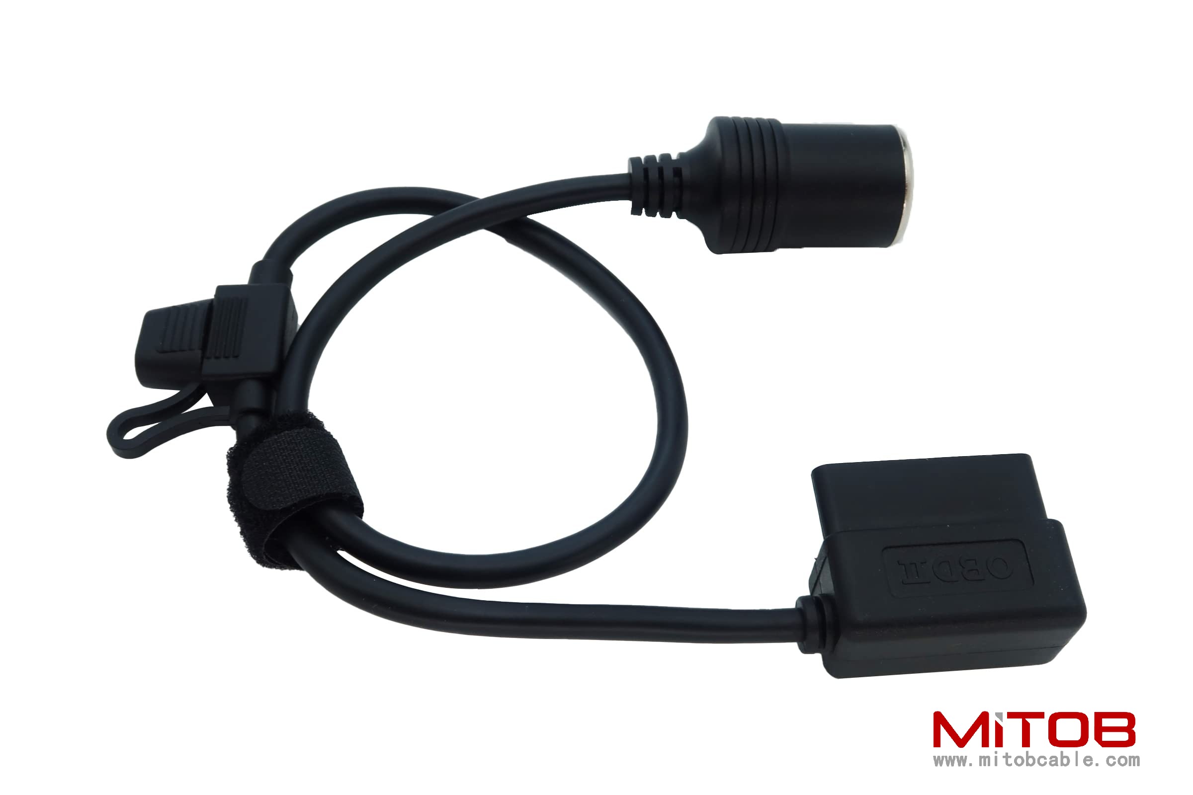 Right Angle Low-Profile OBD2 Male to Cigar Lighter Female Connector Cable Car Constant Power Cable 2ft/60cm