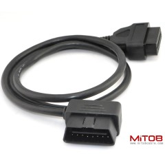 3ft 100cm OBD-II OBD2 Right Angle 16 Pin Auto Car Male to Female Extension Cable Diagnostic Extender Cord Adapter