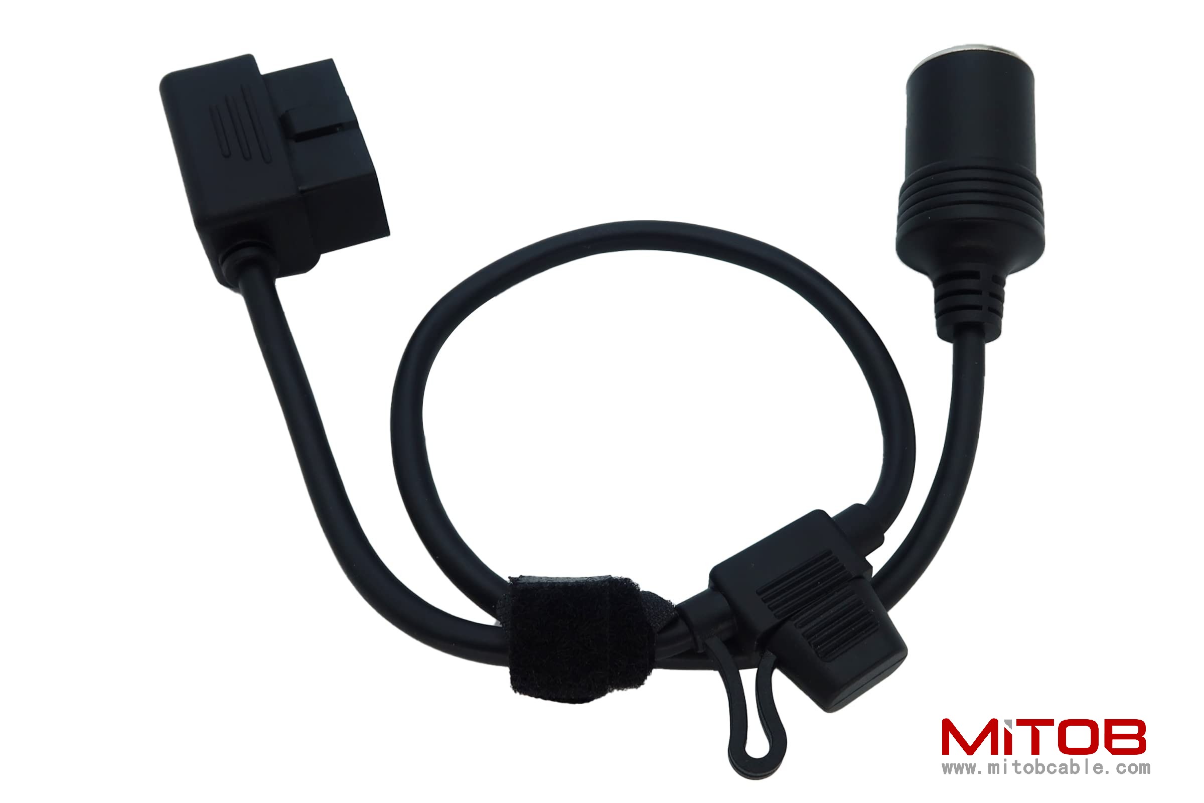 Right Angle Low-Profile OBD2 Male to Cigar Lighter Female Connector Cable Car Constant Power Cable 2ft/60cm