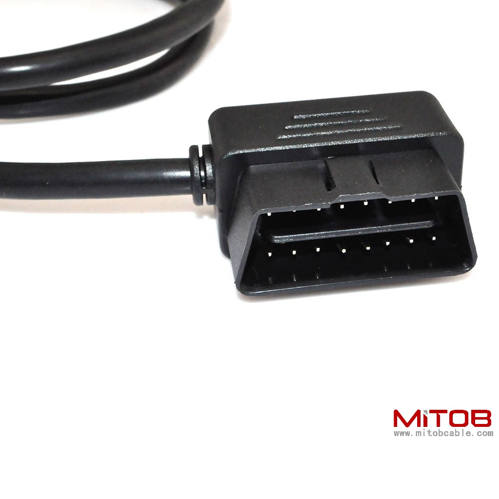 3ft 100cm OBD-II OBD2 Right Angle 16 Pin Auto Car Male to Female Extension Cable Diagnostic Extender Cord Adapter