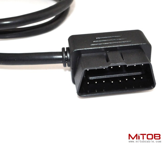 3ft 100cm OBD-II OBD2 Right Angle 16 Pin Auto Car Male to Female Extension Cable Diagnostic Extender Cord Adapter