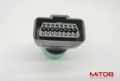 Type 2 Green 9pin J1939 to OBD2 16pin J1962 Female Adapter