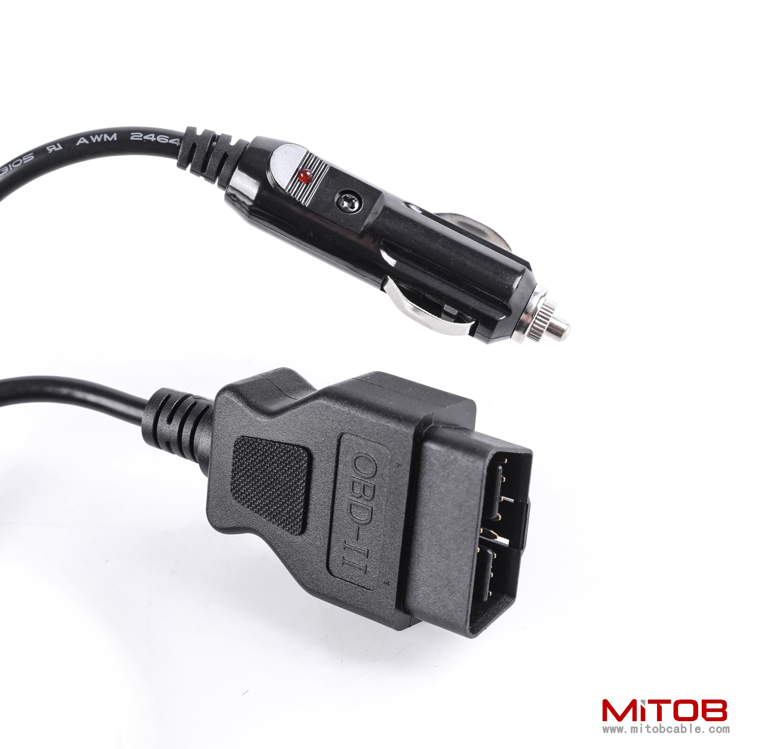 OBDII Vehicle ECU Emergency Power Supply Cable Memery Saver OBD2 to Cigar Lighter