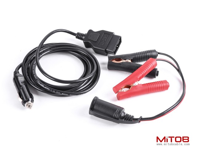 OBDII Vehicle ECU Emergency Power Supply Cable Memery Saver OBD2 to Cigar Lighter