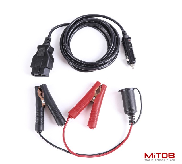 OBDII Vehicle ECU Emergency Power Supply Cable Memery Saver OBD2 to Cigar Lighter