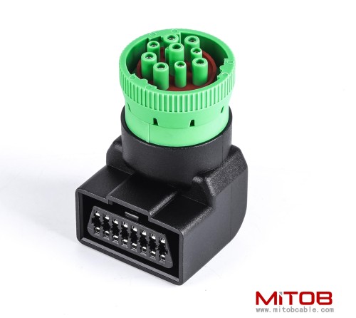 Right Angle J1939 Male to OBD2 Female Adapter