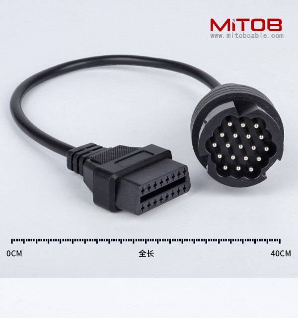 40cm Porsche 19Pin to OBD2 16Pin Cable   19pin to  16pin cable for  Porsche