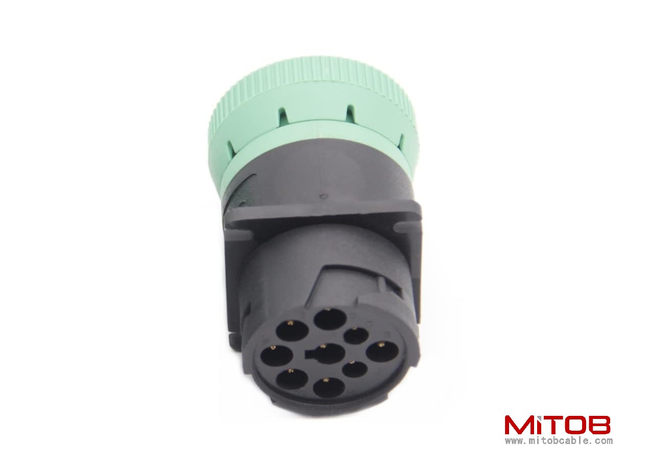 Green J1939 type2 to Black J1939 type1 Adapter 9pin
