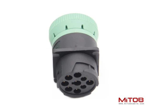 Green J1939 type2 to Black J1939 type1 Adapter 9pin