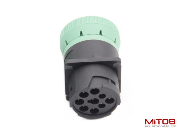 Green J1939 type2 to Black J1939 type1 Adapter 9pin
