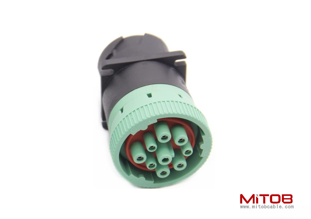 Green J1939 type2 to Black J1939 type1 Adapter 9pin
