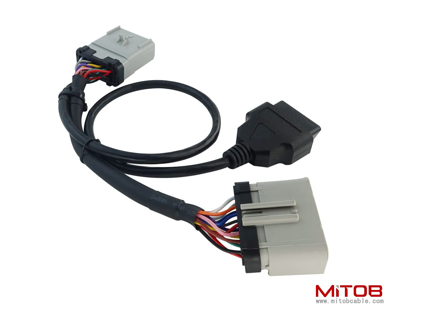 14pin RP1226 Male to 14pin RP-1226 Female to OBD2 Female Splitter Cable