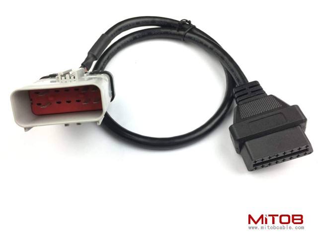 RP-1226 14 Way to 16 pin OBD ii Female ELD Cable RP1226 to OBD2 Adapter Cable