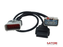 14pin RP1226 Male to 14pin RP-1226 Female to OBD2 Female Splitter Cable