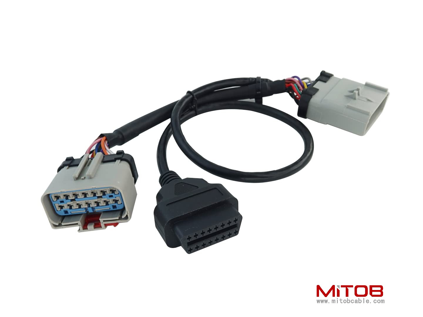 14pin RP1226 Male to 14pin RP-1226 Female to OBD2 Female Splitter Cable