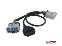 14pin RP1226 Male to 14pin RP-1226 Female to OBD2 Female Splitter Cable