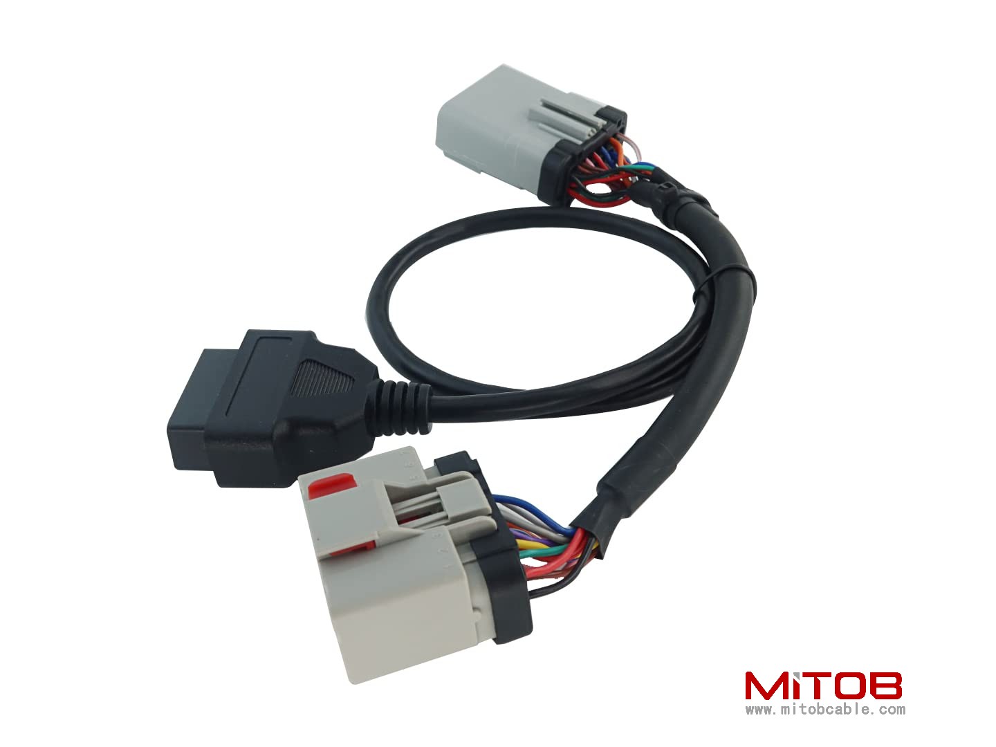 14pin RP1226 Male to 14pin RP-1226 Female to OBD2 Female Splitter Cable