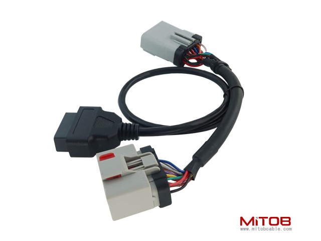 14pin RP1226 Male to 14pin RP-1226 Female to OBD2 Female Splitter Cable