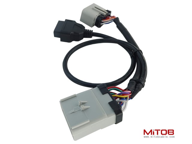 14pin RP1226 Male to 14pin RP-1226 Female to OBD2 Female Splitter Cable