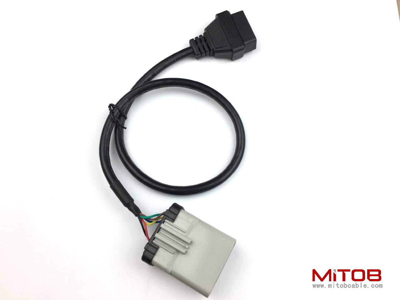 RP-1226 14 Way to 16 pin OBD ii Female ELD Cable RP1226 to OBD2 Adapter Cable