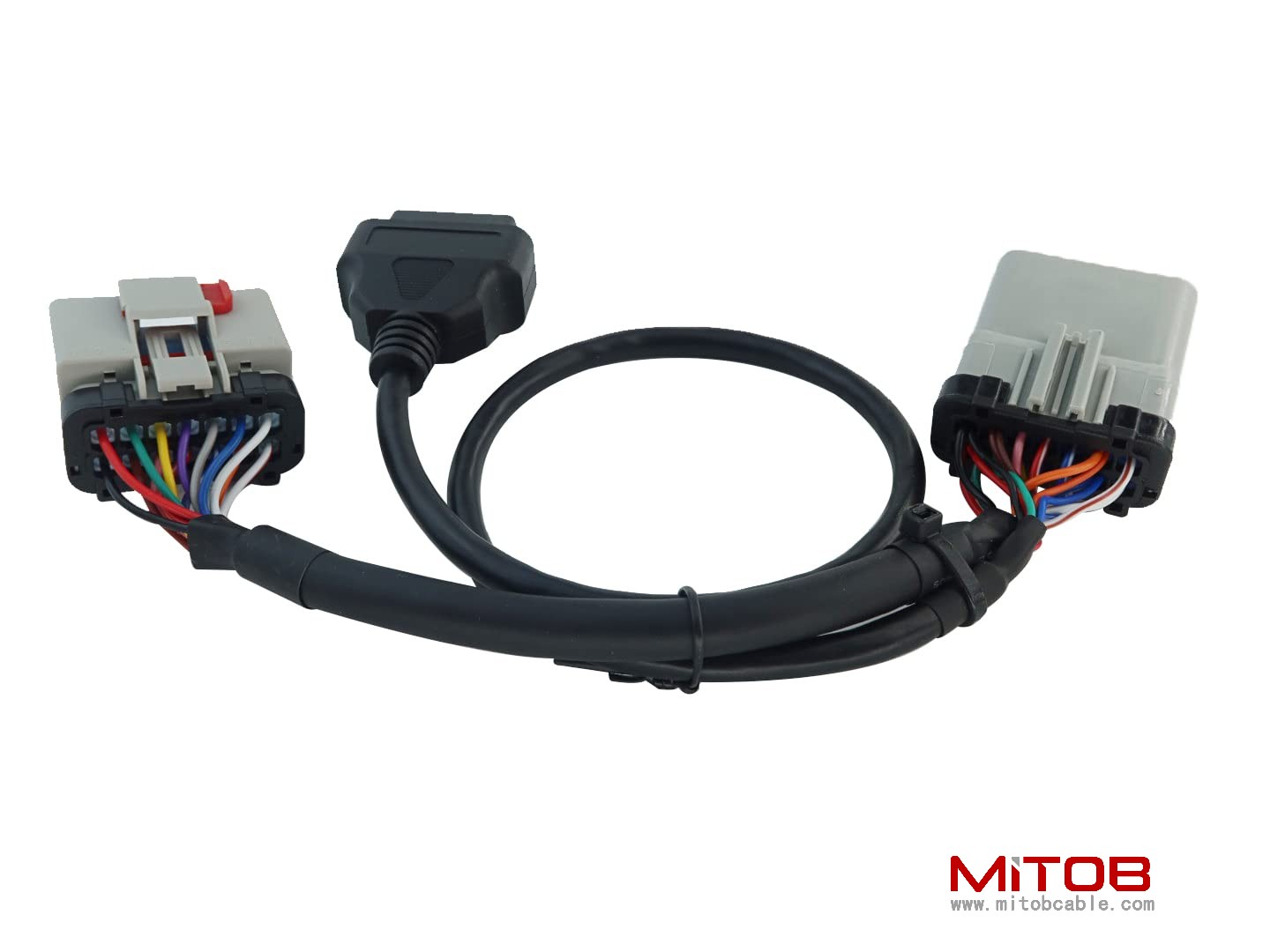 14pin RP1226 Male to 14pin RP-1226 Female to OBD2 Female Splitter Cable