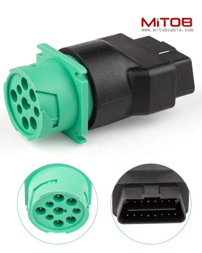 OBD2 Male to Green J1939 Female Adapter
