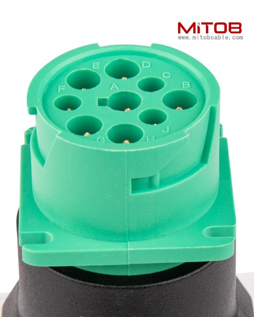 16pin OBDii OBD2 Male to J1939 Female Adapter Type2 Green 9pin for Volvo Mack