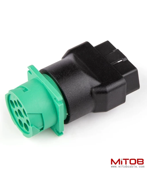 OBD2 Male to Green J1939 Female Adapter