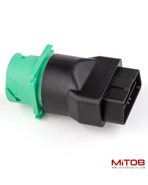 OBD2 Male to Green J1939 Female Adapter