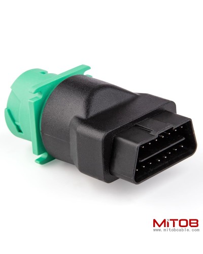 16pin OBDii OBD2 Male to J1939 Female Adapter Type2 Green 9pin for Volvo Mack