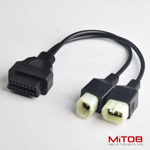 OBD one to two connection line for Honda motorcycle OBD 16pin to 4pin and 6pin cable