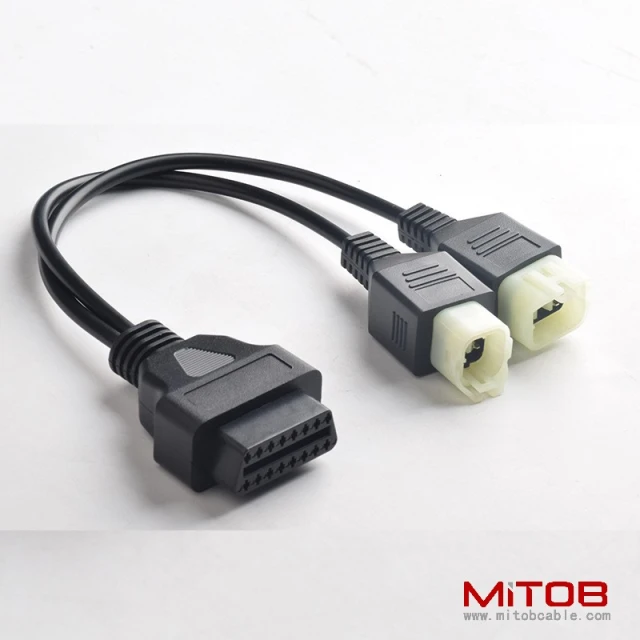 OBD one to two connection line for Honda motorcycle OBD 16pin to 4pin and 6pin cable