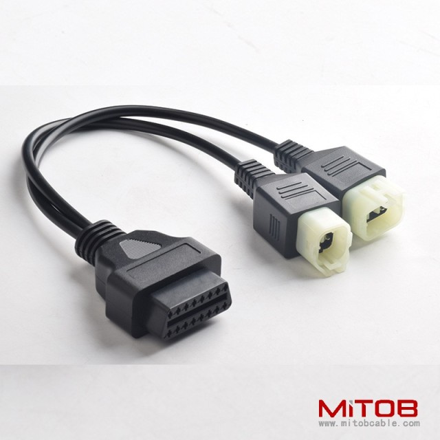 OBD one to two connection line for Honda motorcycle OBD 16pin to 4pin and 6pin cable