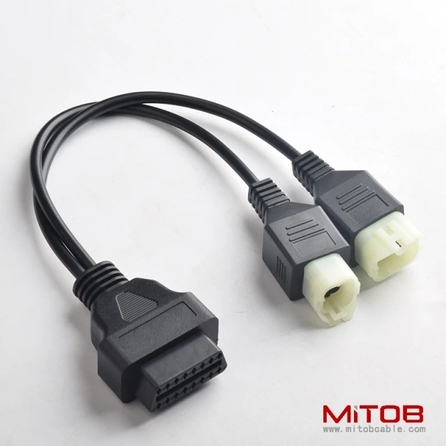 OBD one to two connection line for Honda motorcycle OBD 16pin to 4pin and 6pin cable