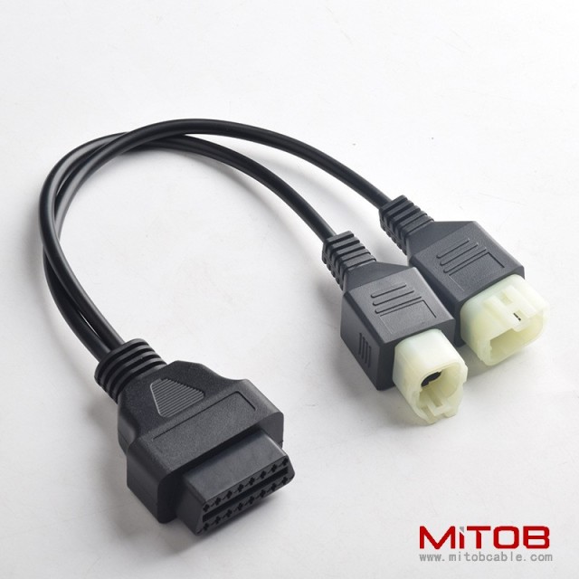 OBD one to two connection line for Honda motorcycle OBD 16pin to 4pin and 6pin cable