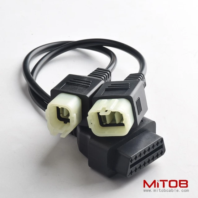 OBD one to two connection line for Honda motorcycle OBD 16pin to 4pin and 6pin cable