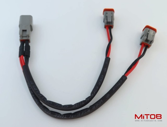 DT 2 Way Connector Plug Waterproof Splitter Wire Harness 1 Male to 2 Female DT 2 Pin 1-2 Splitter Cable 1ft/30cm