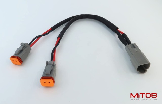 DT 2 Way Connector Plug Waterproof Splitter Wire Harness 1 Male to 2 Female DT 2 Pin 1-2 Splitter Cable 1ft/30cm